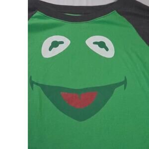 Kermit the Frog Muppets Raglan Tee XL Green Big Face